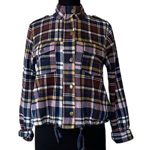 Women's Copper Key Brand Button-Down Casual Shirt Plaid Cotton Junior's Size M